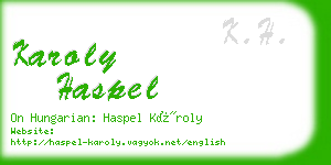 karoly haspel business card